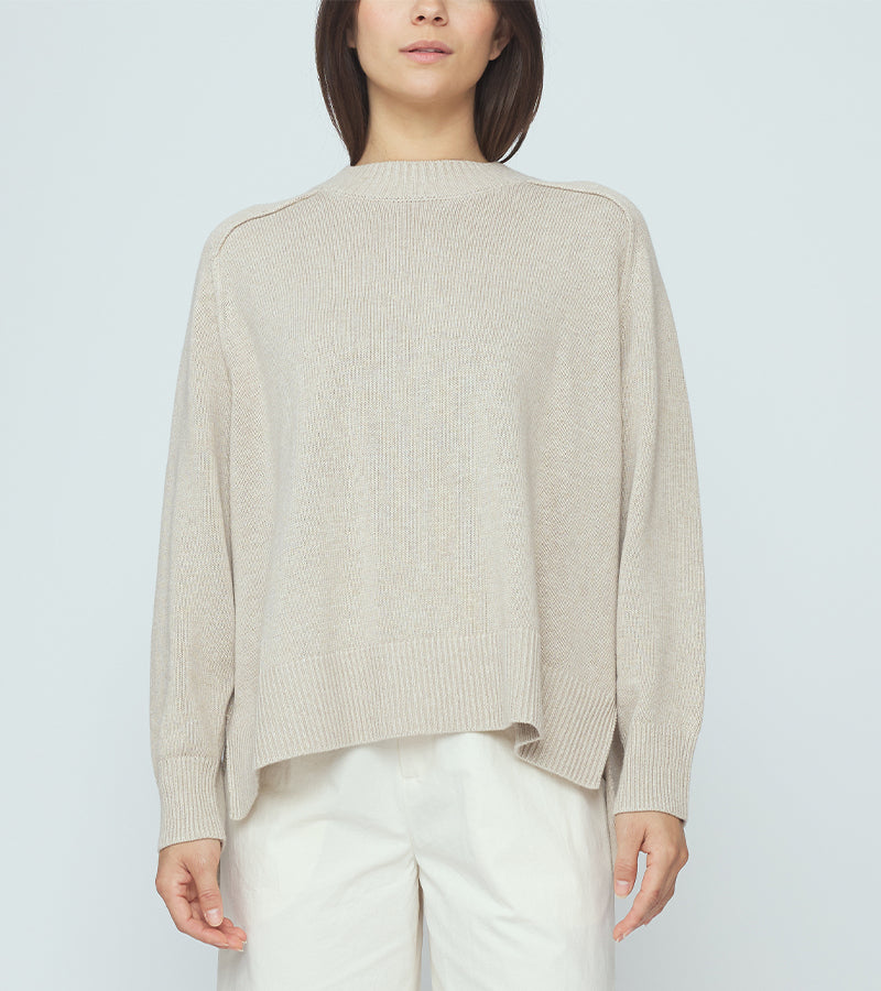 Roll Seam Pull Over | Stone Beige